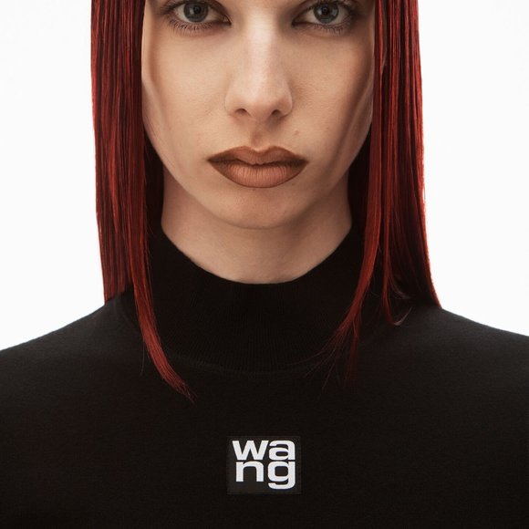 Alexander Wang mock neck tee dress in bodycon knit - Picture 1 of 8